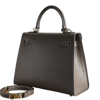 Inspiração Kelly 25 Sellier Etoupe epsom cinza