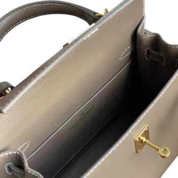 Inspiração Kelly 25 Sellier Etoupe epsom cinza